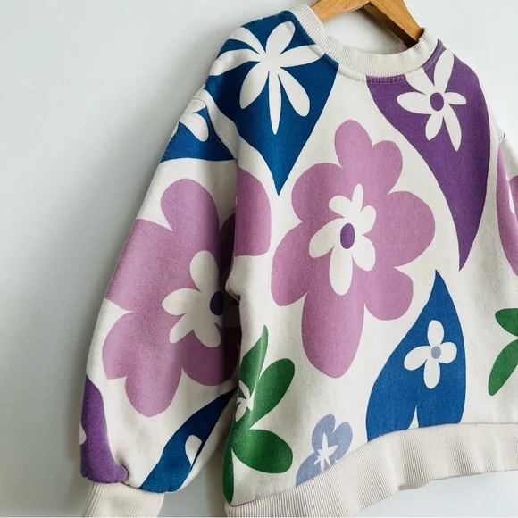 Zara Kids Floral Print Sweatshirt - Picture 2 of 6